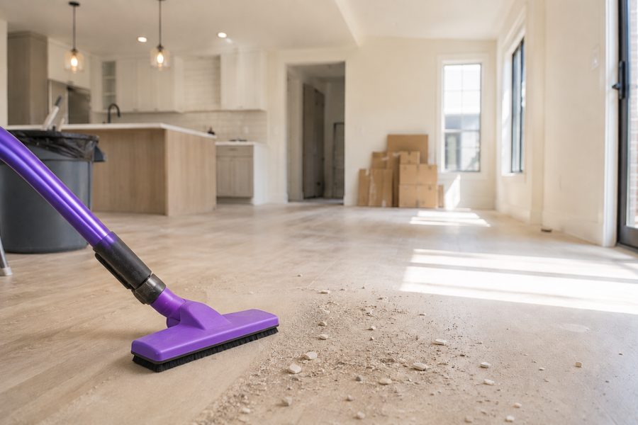 Post-construction cleaning of a new build